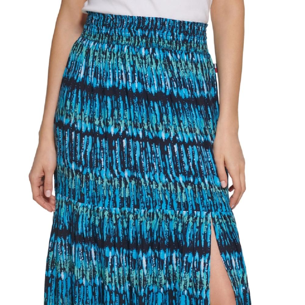 Tommy Hilfiger Women's Pull On Tiered Skirt Blue Size X-Small