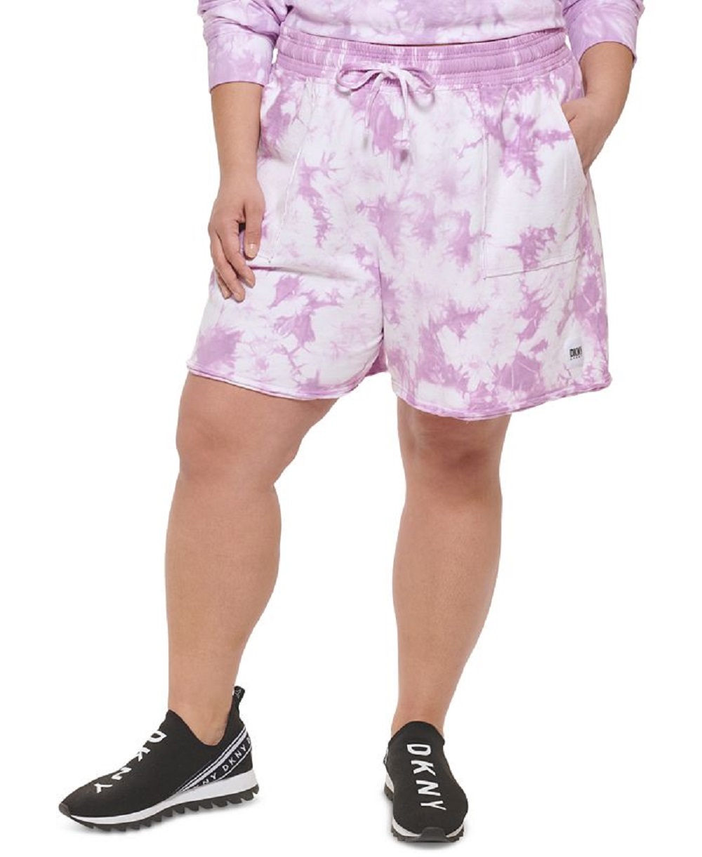 DKNY Women's Plus Printed Shorts Purple Size 1X