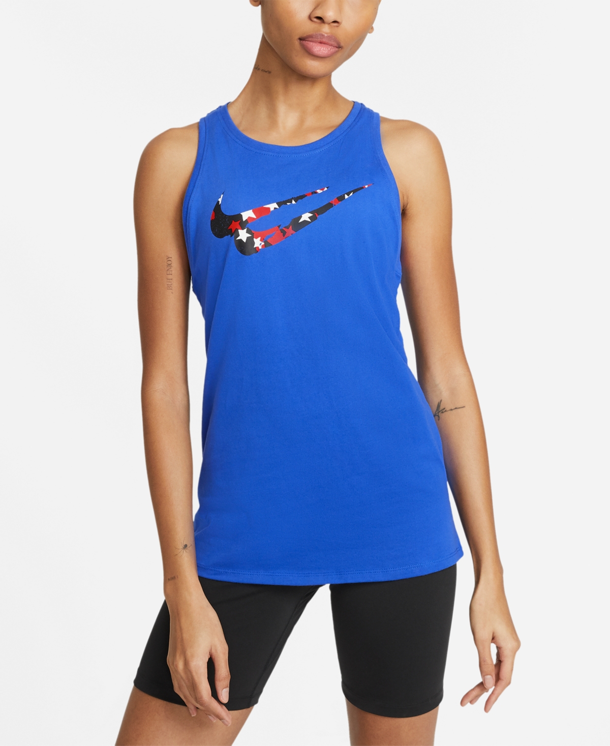 Nike Women's Logo Graphic Tank Top Blue Size Medium