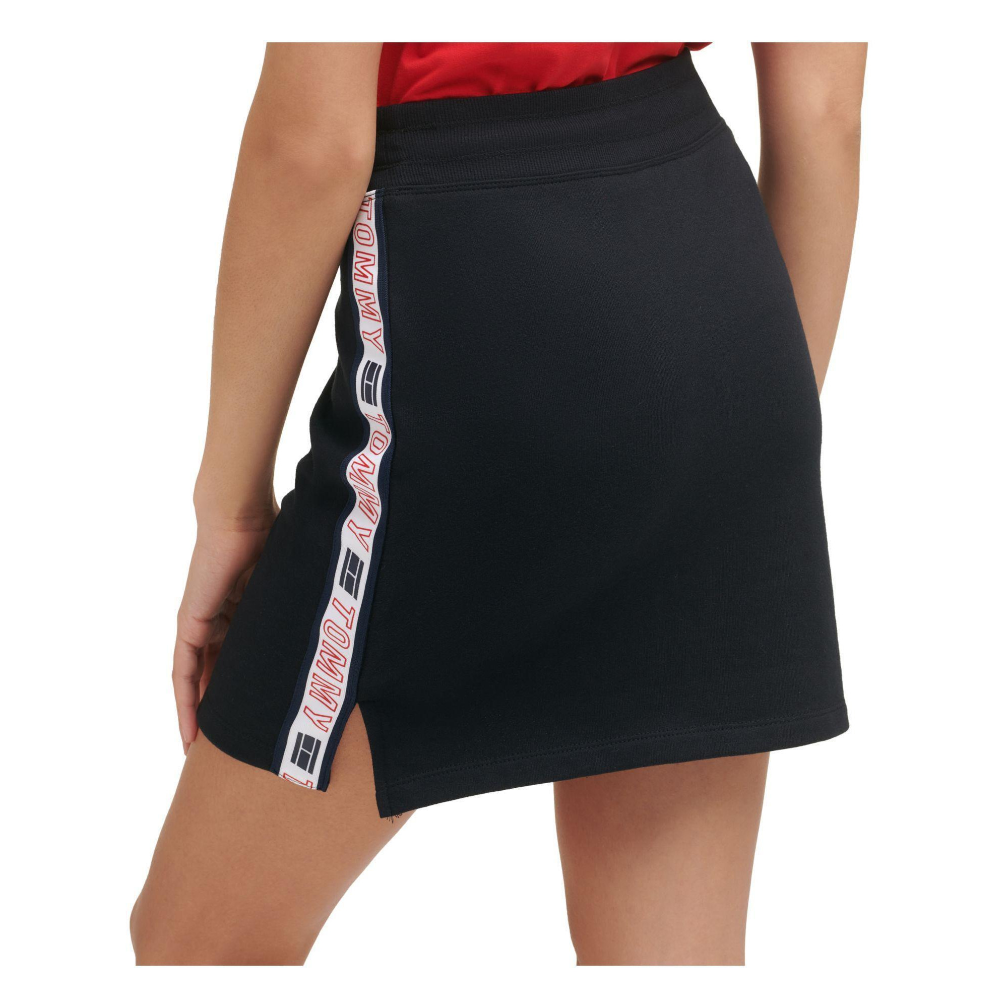 Tommy Hilfiger Women's Ribbed Short Active Wear Skirt Black Size Small