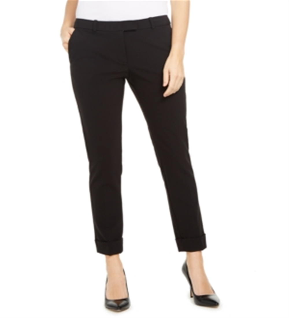 Calvin Klein Women's X Fit Slim Fit Dress Pants Black Size -0-0