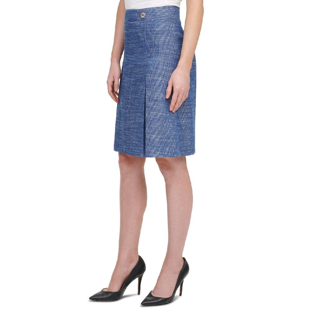 Tommy Hilfiger Women's A Line Button Trim Skirt Blue Size 0