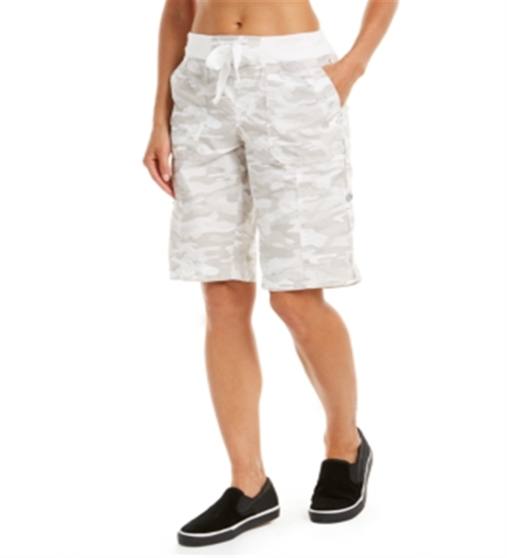 Calvin Klein Women's Convertible Cargo Bermuda Shorts Beige Size XX-Large