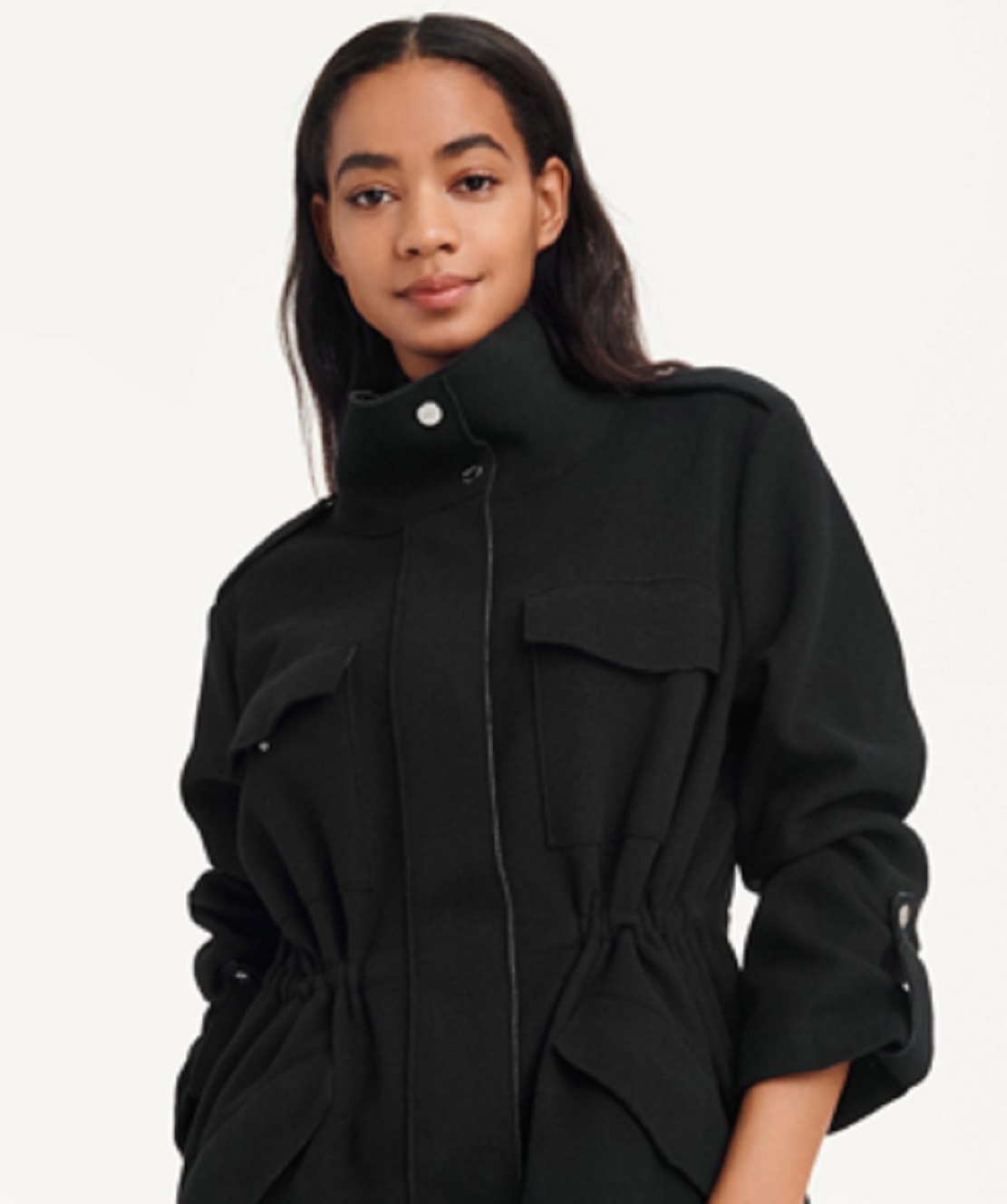 DKNY Women's Felt Cargo Jacket Black Size 0