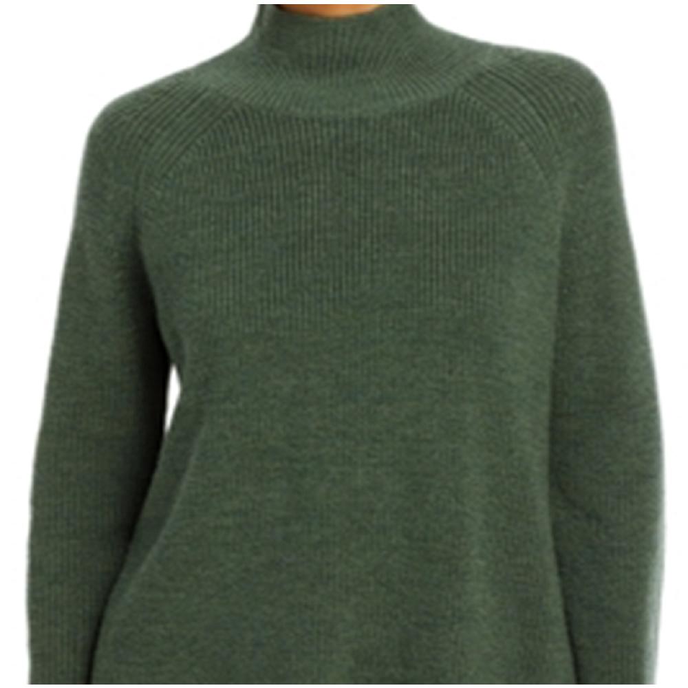 Eileen Fisher Women's Mock Neck Raglan Sweater Green Size Petite