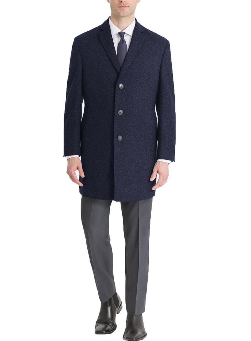 Calvin Klein Men's Prosper X Fit Overcoat Blue Size 48