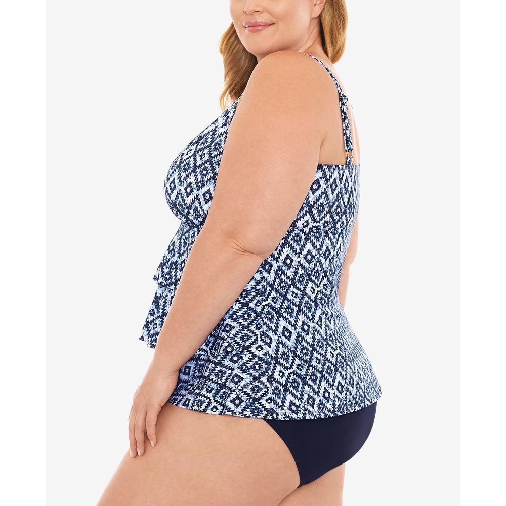 Swim Solutions Women's Fauxkini One Piece Swimsuit Blue Size 22W