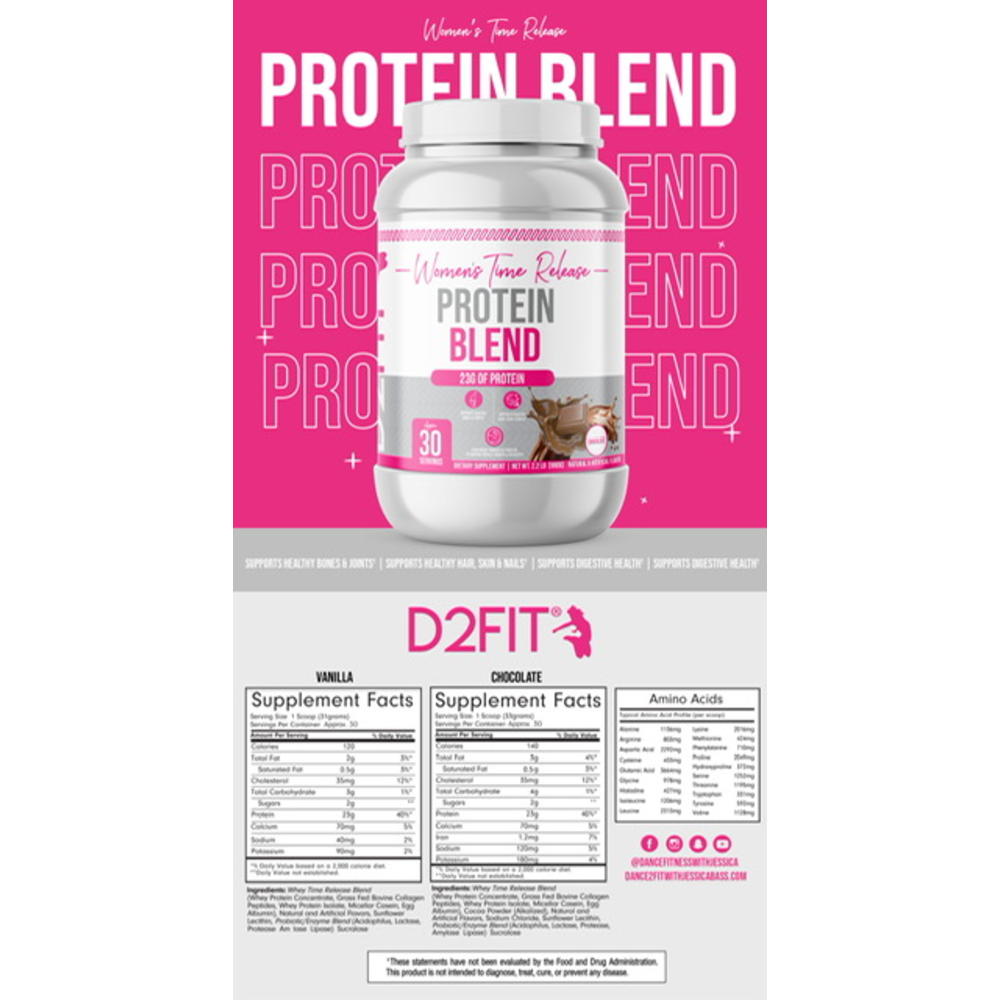 D2Fit Women's Time Release Whey Protein 32oz (907g)