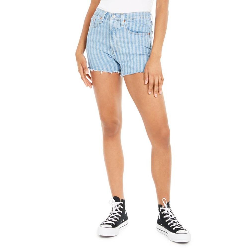 Levi's Women's 501 Striped Denim Shorts Blue Size 31