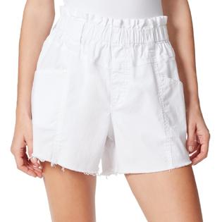 Frayed Denim Women's Baggy Shorts White Size 27