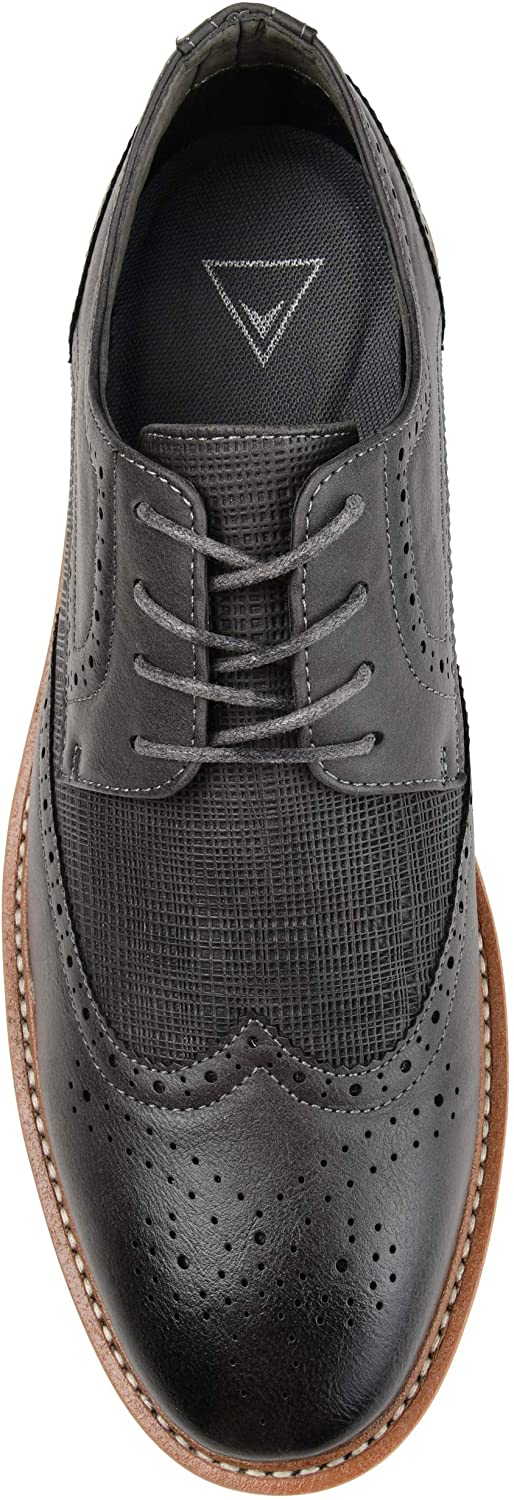Vance Co. Men's Warrick Wingtip Derby Shoes Gray Size 8 M