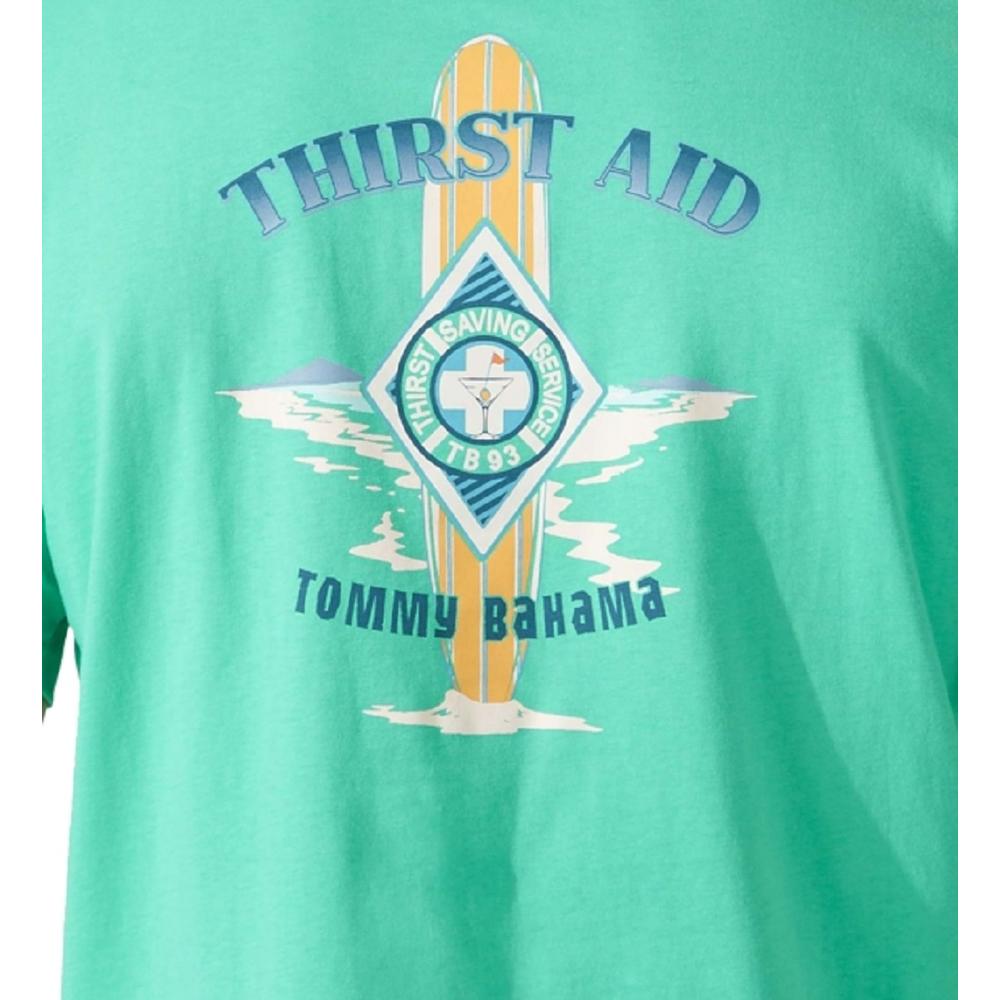 Tommy Bahama Men's Thirst Aid Graphic Print T-Shirt Green Size Small