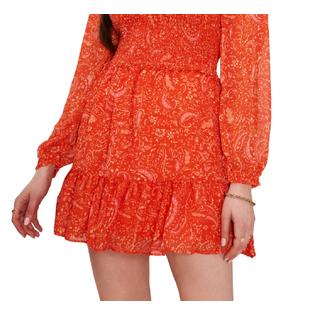 1.State 1.STATE Women's Smocked Square Neck Long Sleeve Dress Orange Size Large 1.State 1.STATE Women's Smocked Square Neck Long Sleeve Dress Orange Size Large