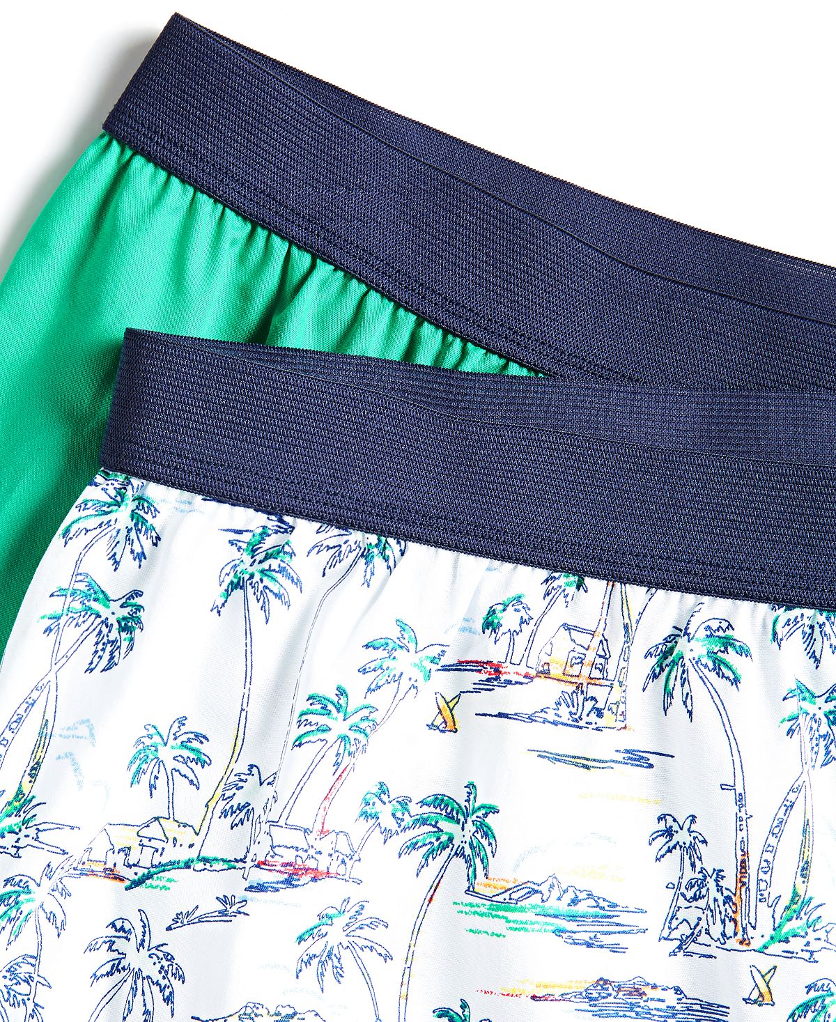 Club Room Men's 2 Pk Tropical & Solid Boxer Shorts White Size X-Large