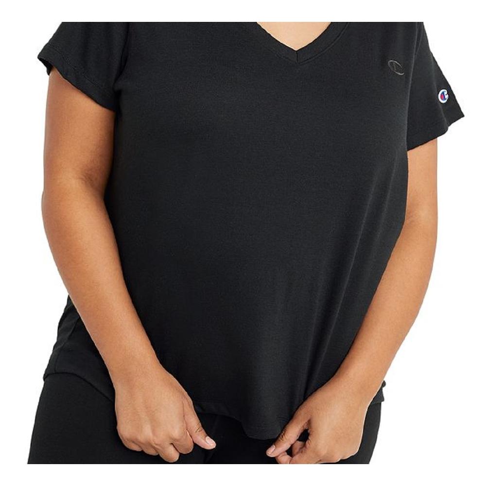Champion Women's Powerblend T-Shirt Black Size 1X