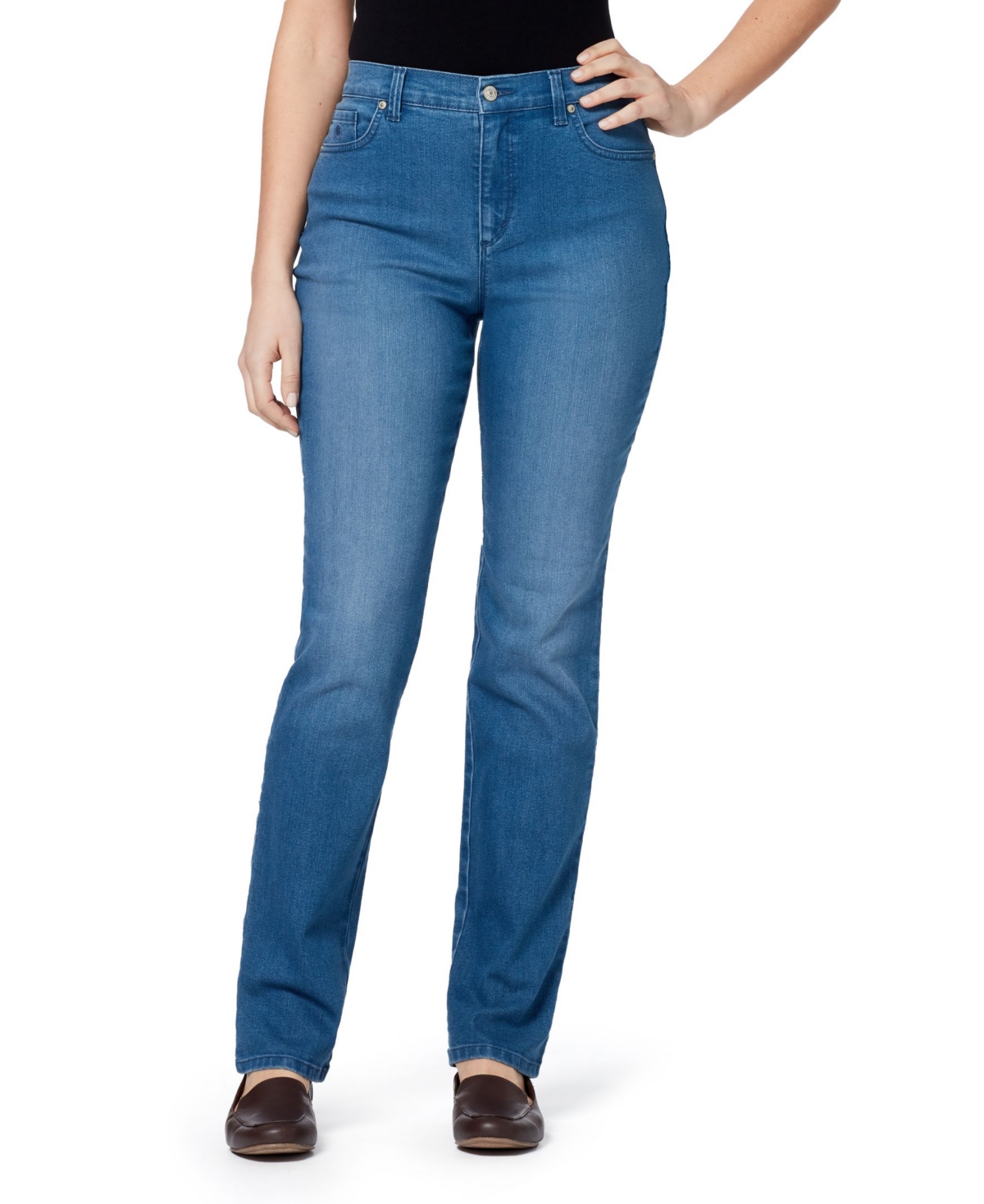 Gloria Vanderbilt Women's Amanda Classic Straight Jeans Blue Size 12-S