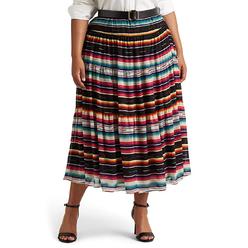 Ralph Lauren Women's Striped Crinkle Georgette Skirt Size 20W