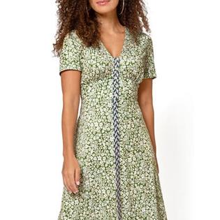 LEOTA Leota Women's Francesca MIDI Dress Green Size 2X LEOTA Leota Women's Francesca MIDI Dress Green Size 2X