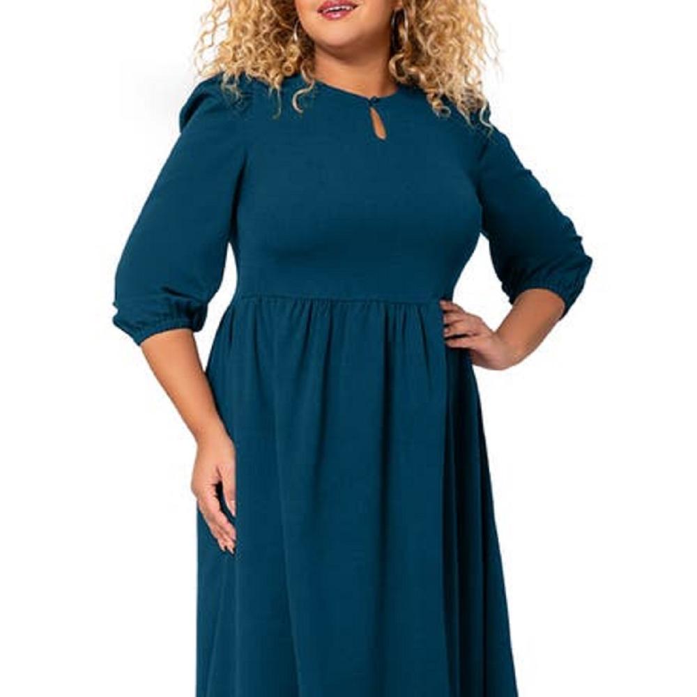 Leota Women's Iman Dress Blue Size 1X