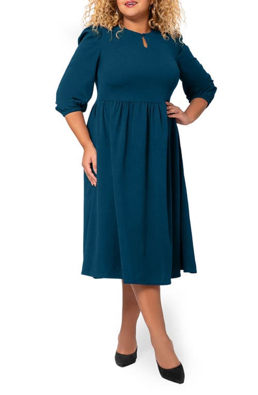 Leota Women's Iman Dress Blue Size 1X
