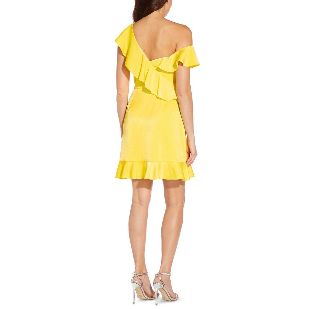 Aidan By Aidan Mattox Women's Ruffled Cocktail Dress Yellow Size 16