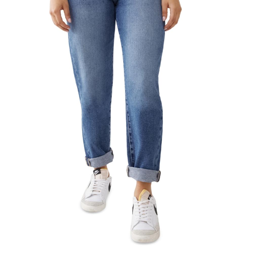 True Religion Women's Straight Leg High Rise Jeans Blue Size 33