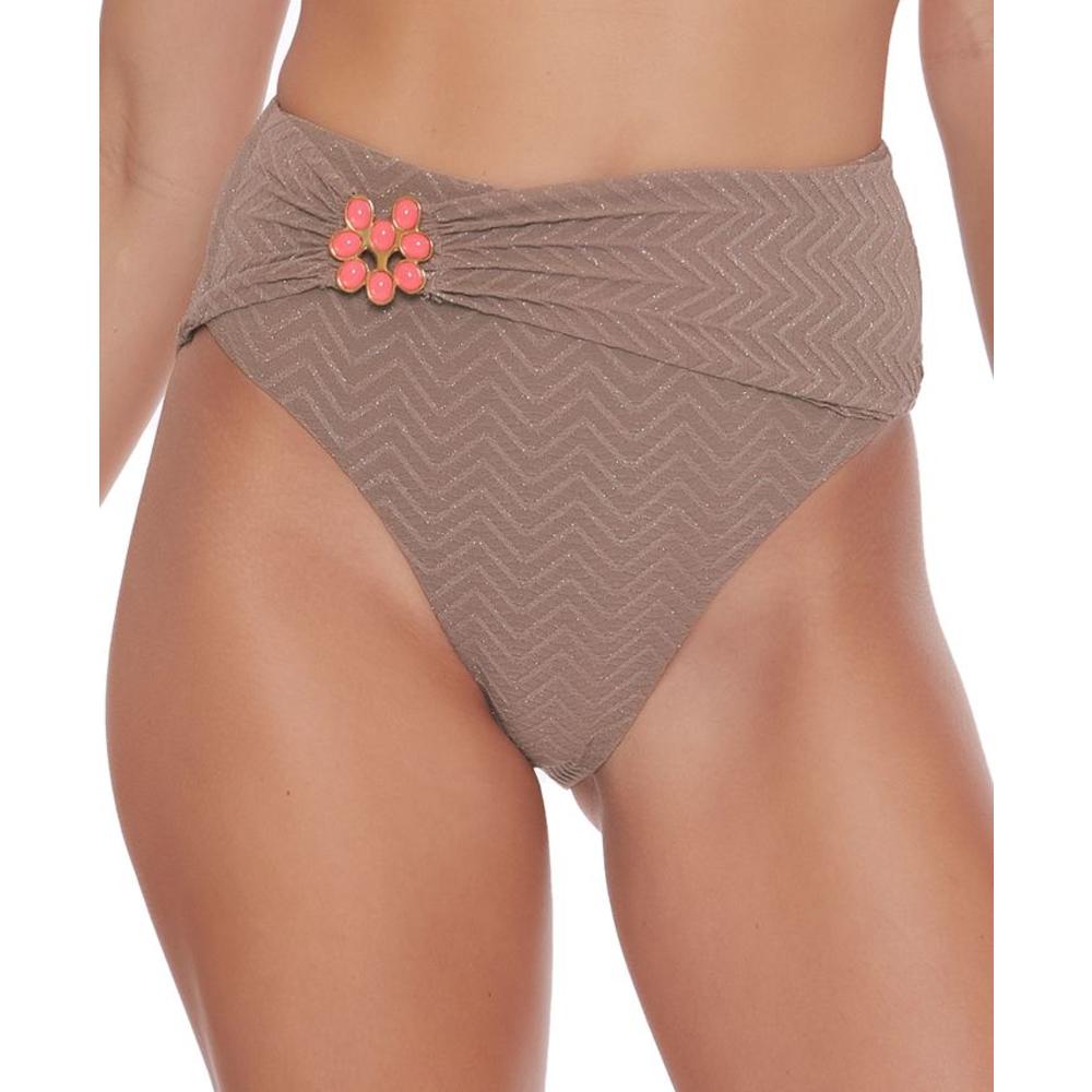 Trina Turk Women's Hight Waist Bikini Bottoms Swimsuit Brown Size 14