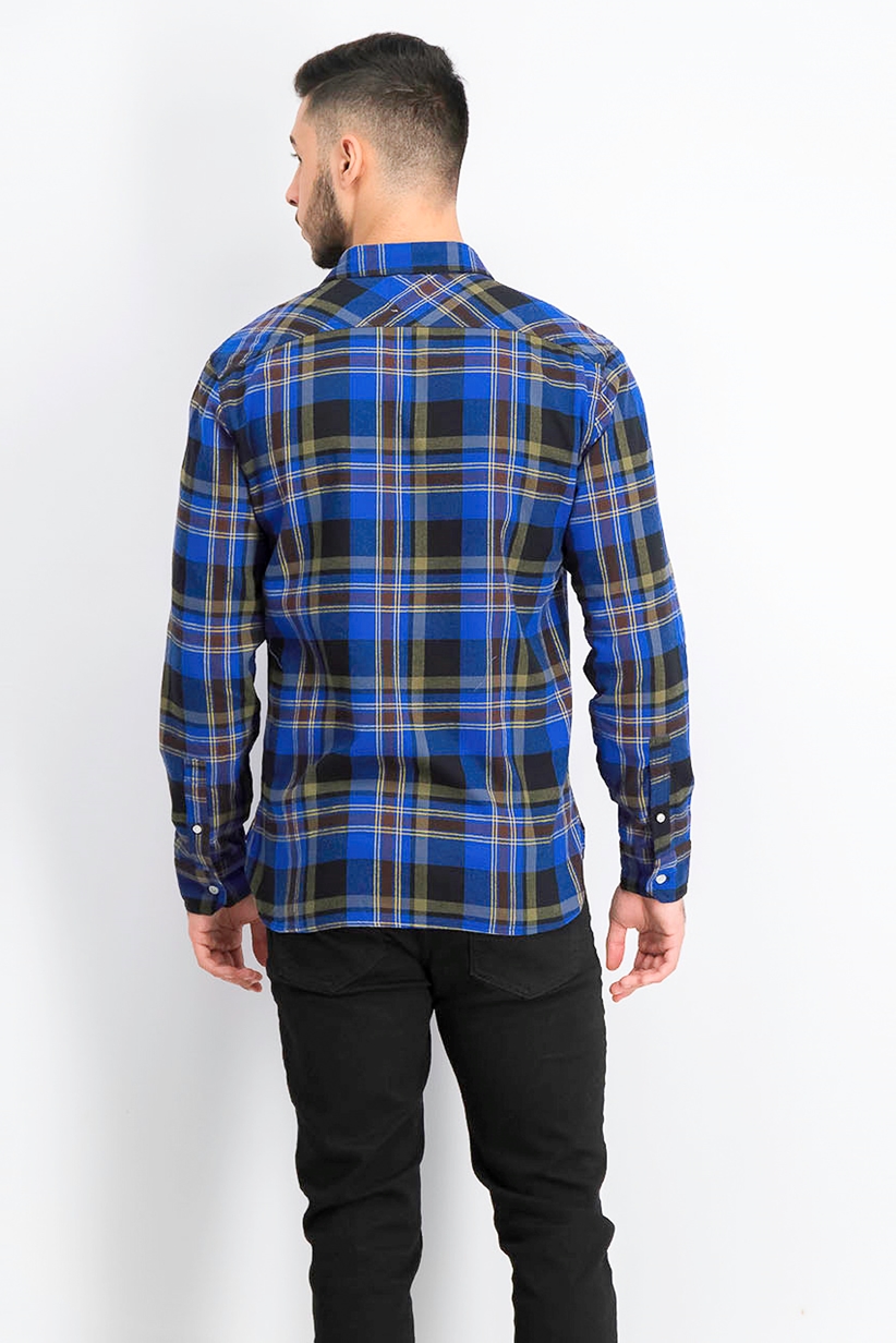 Levi's Men's Dual Pocket Plaid Flannel Shirt Blue  Size  Extra Large