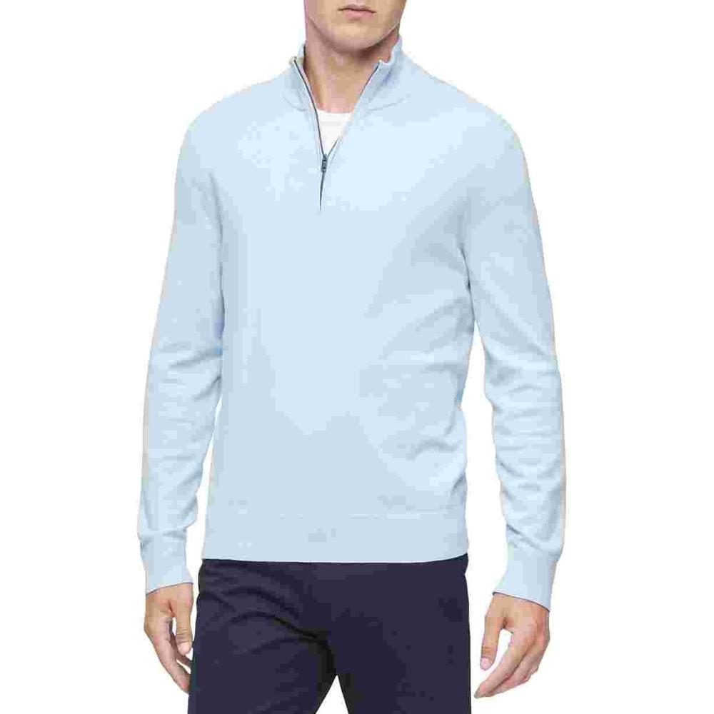 Calvin Klein Men's 1/4 Zip Sweater Blue Size XX-Large