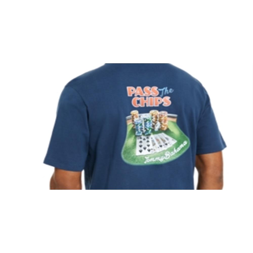 Tommy Bahama Men's Pass The Chips Logo Graphic T-Shirt Blue Size Small
