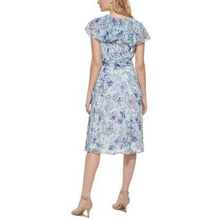 Tommy Hilfiger Women's Hydrangea Fit & Flare Dress Blue Size 12Petite Tommy Hilfiger Women's Hydrangea Fit & Flare Dress Blue Size 12Petite