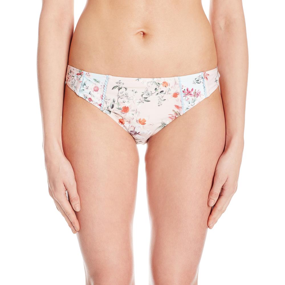 MINKPINK Women's Sherbet Mid Rise Bikini Bottom Pastel Floral