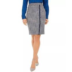 Calvin Klein Women's Tweed Pencil Skirt Blue Size 4Petite