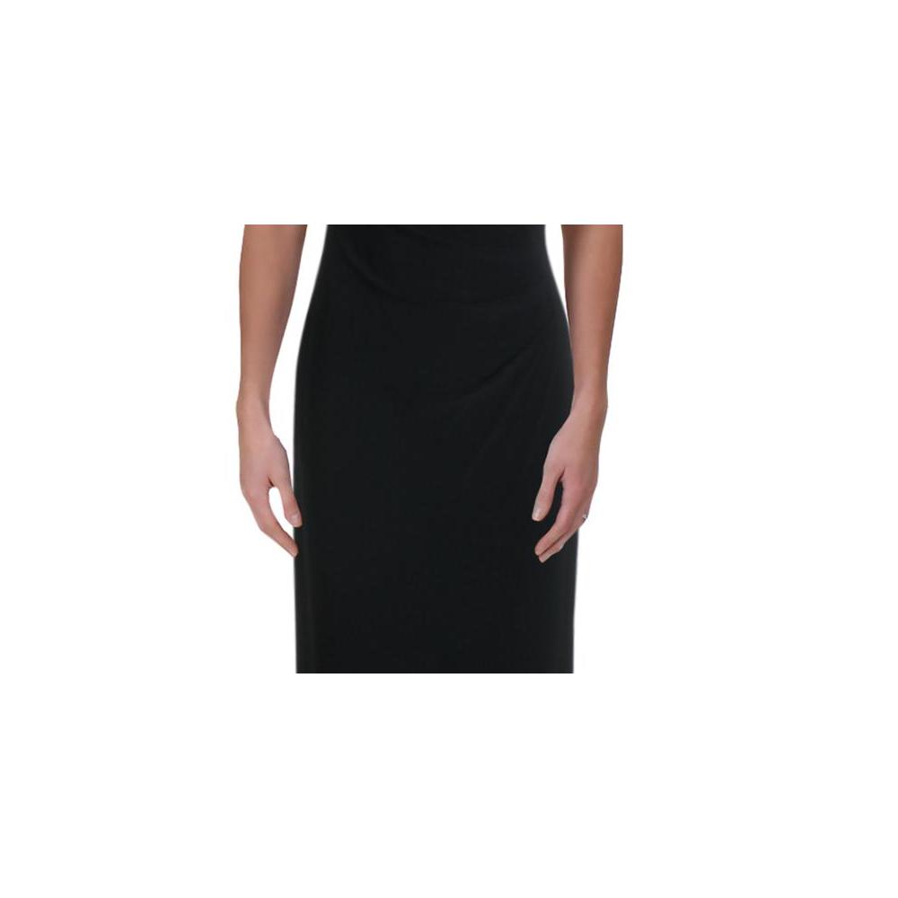 Ralph Lauren Women's Wanda Faux Wrap Sequined Evening Dress Black Size 6