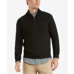 Tommy Hilfiger Men's Signature Quarter Zip Sweater Black Size X-Small