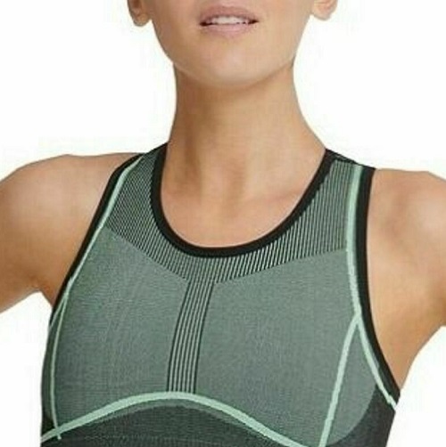 DKNY Women's Seamless Low Impact Sports Bra Green Size X-Large