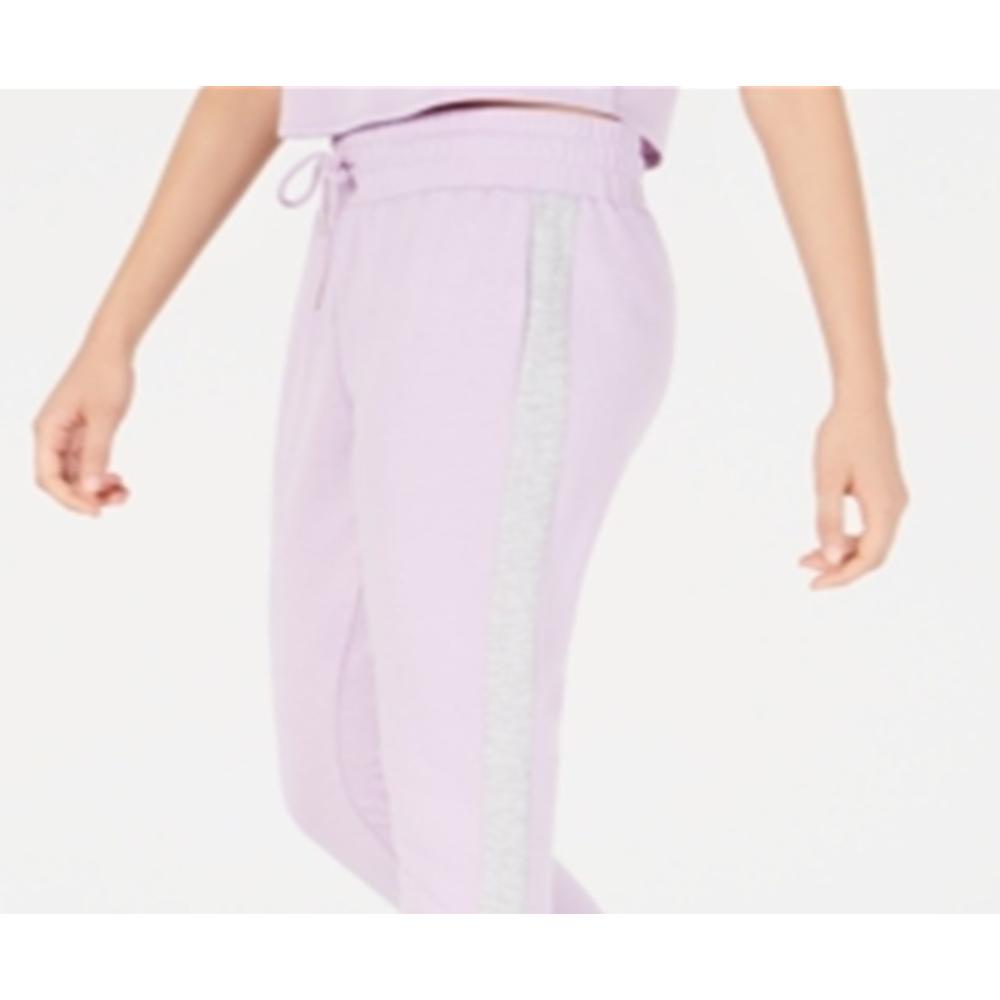 Material Girl Juniors' Side-Stripe Sweatpants Purple Size LARGE