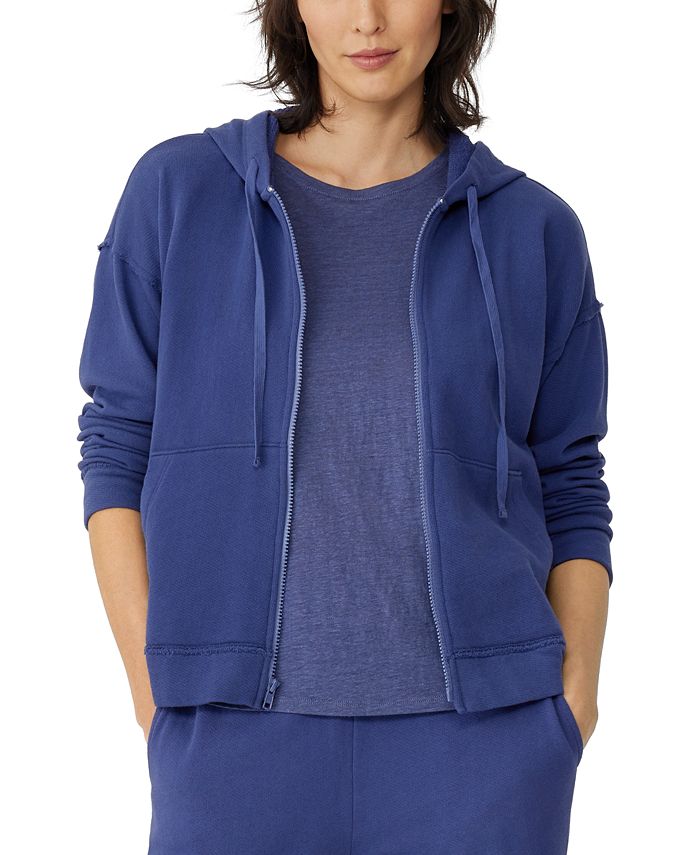 Eileen Fisher Women's Organic Cotton Zip Hoodie Purple Size Large