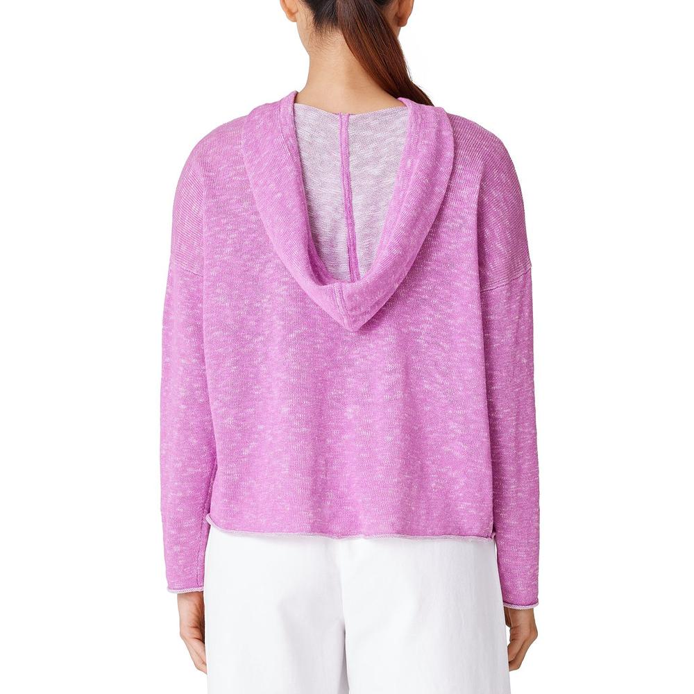 Eileen Fisher Women's Organic Cotton Hooded Sweater Purple Size Small