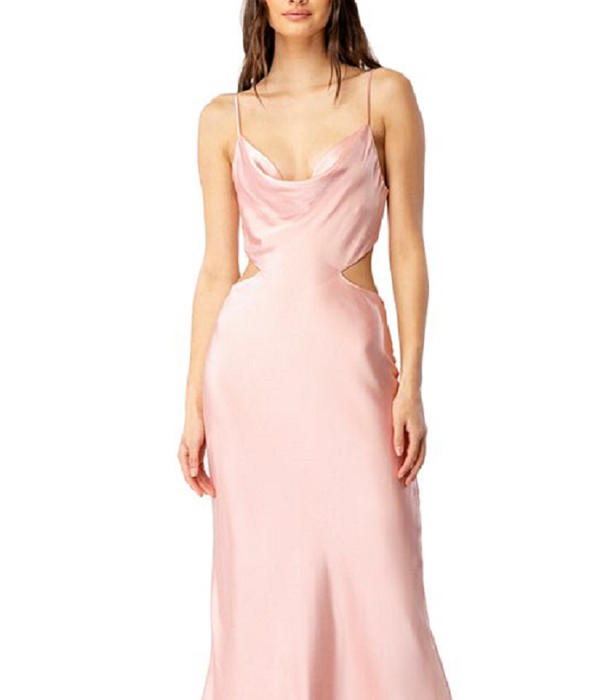 Bardot Women's Cowl Neck Cutout Slipdress Pink Size 6