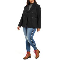 Maralyn & Me Junior's Double Breasted Peacoat Black Size 3X