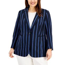 Anne Klein Women'sOffice Wear One Button Blazer Blue Size 22W