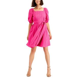 Anne Klein Women's Square Neck Fit & Flare Dress Pink Size 10 Anne Klein Women's Square Neck Fit & Flare Dress Pink Size 10