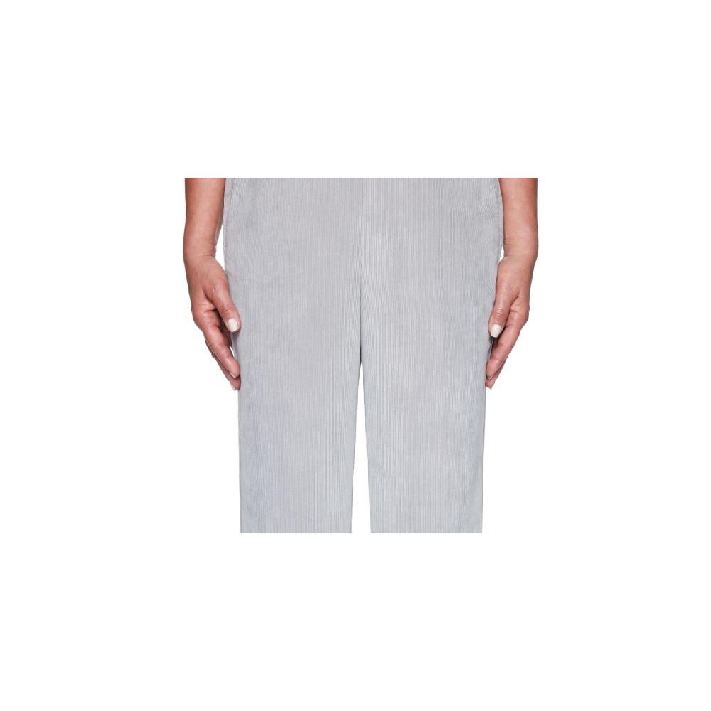 Alfred Dunner Women's Petite Lake Geneva Corduroy Pants Gray Size 14P
