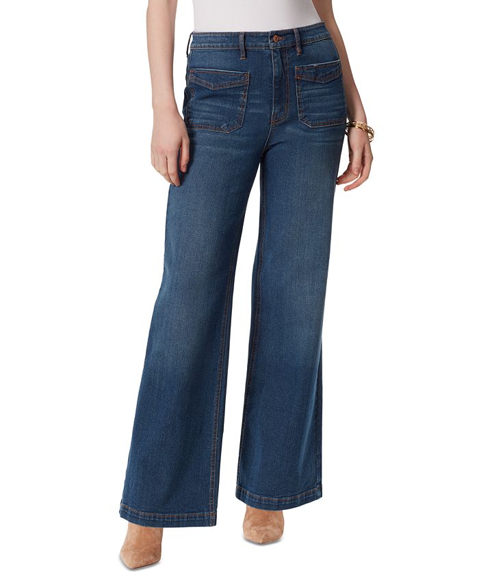 Jessica Simpson Women's Tease High Rise Wide Leg Jeans Blue Size -size-