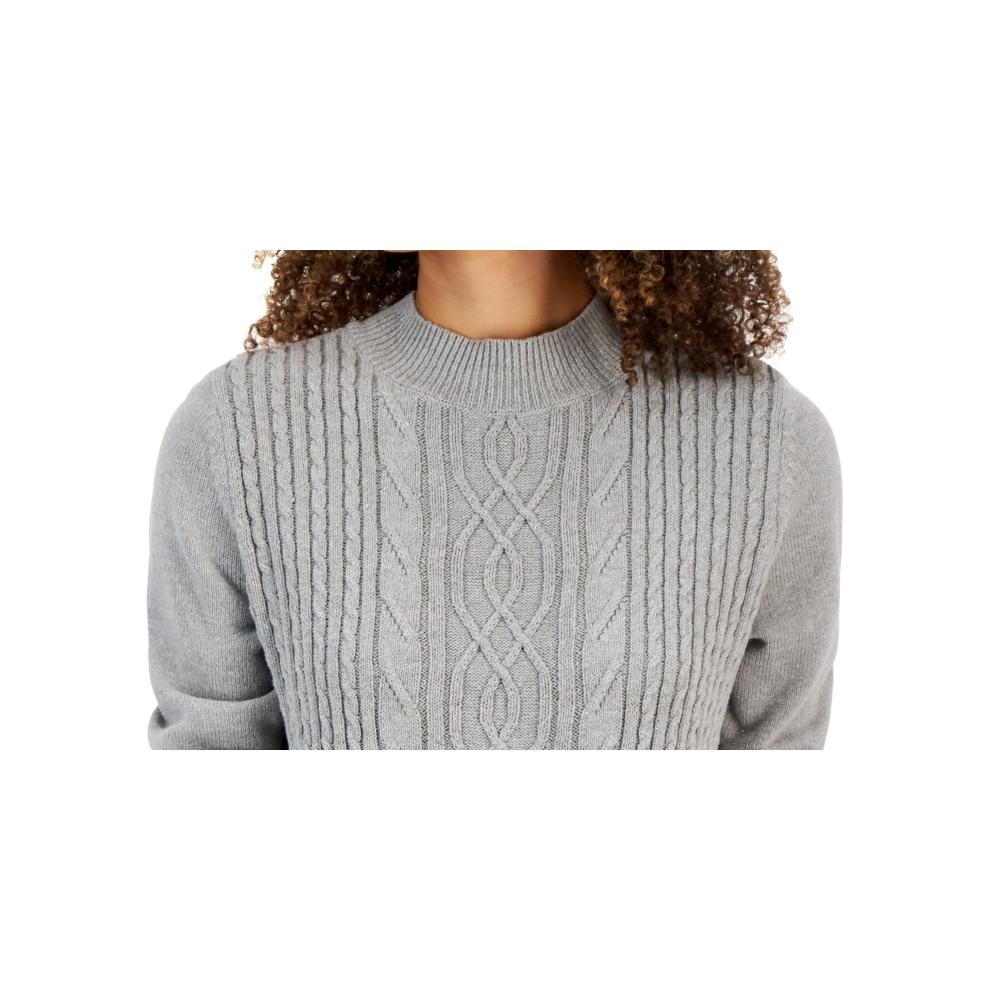 Karen Scott Women's Cable Knit Sweater Gray Size Medium