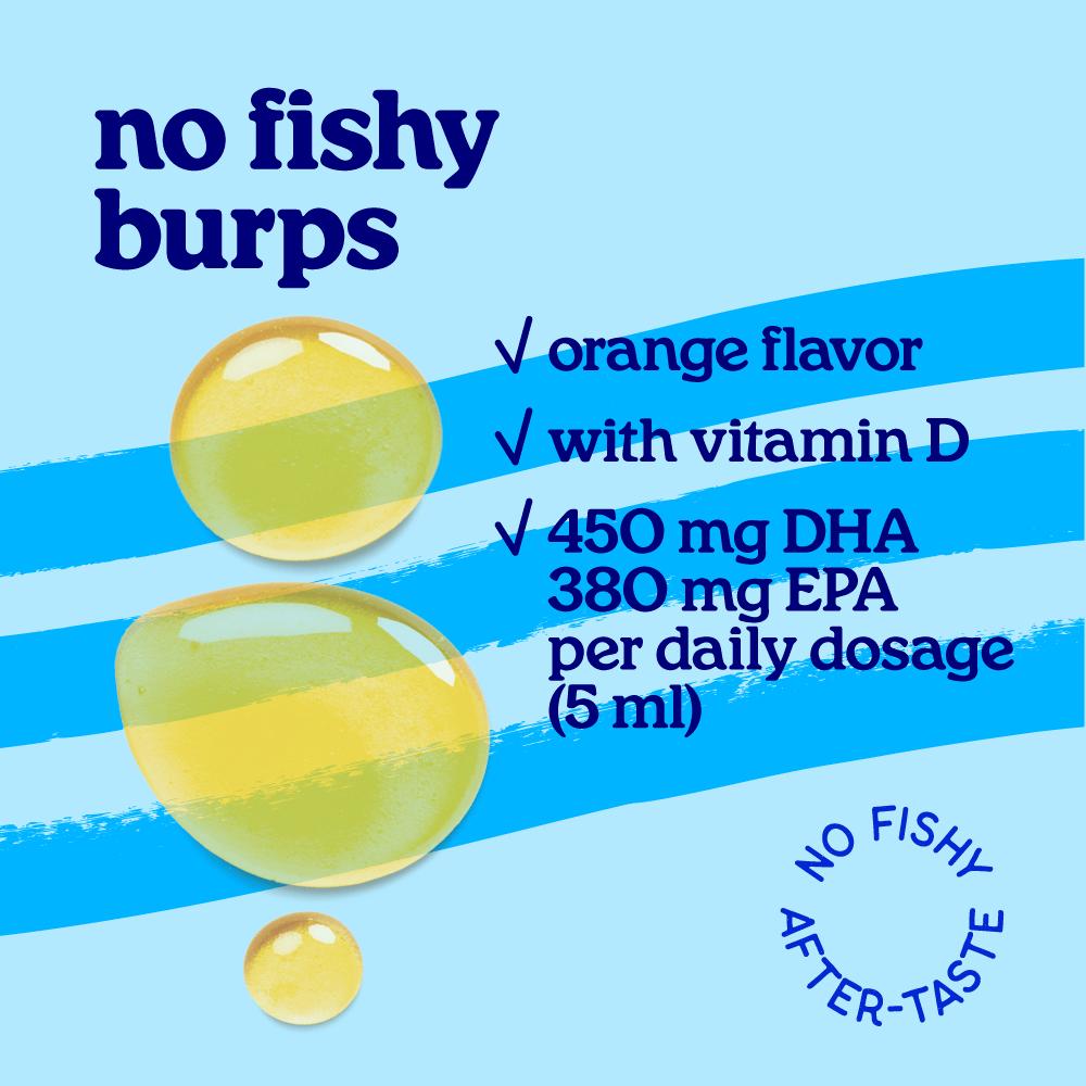 Arctic Blue MSC Liquid Fish Oil with Vitamin D Orange Flavor