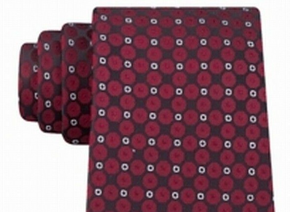 Kenneth Cole Reaction Men's Mosaic Slim Geo Tie Red Size Regular