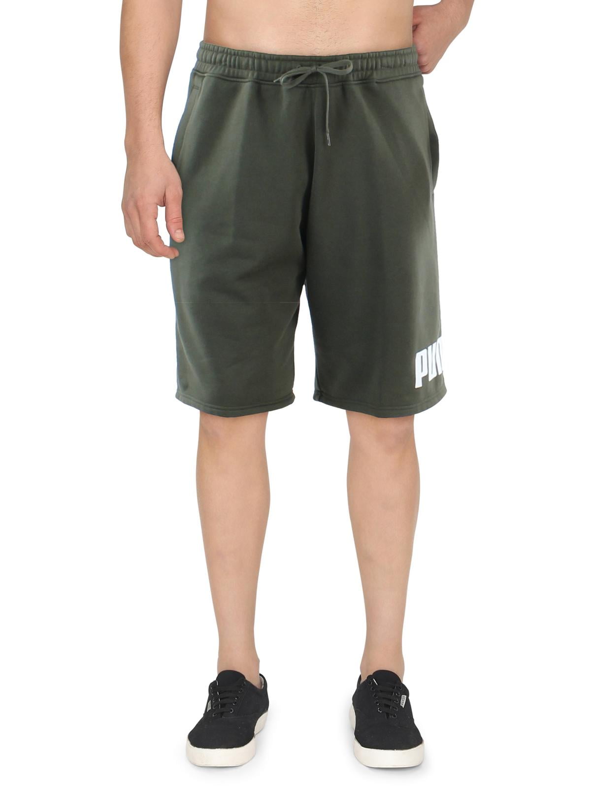 Puma Men's Big Fleece Logo Shorts Green Size Medium