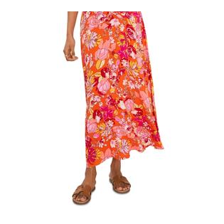 Vince Camuto Women's Floral Print V Neck Maxi Dress Orange Size X-Small Vince Camuto Women's Floral Print V Neck Maxi Dress Orange Size X-Small